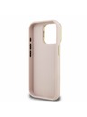 Guess Guess PU Zrnitý 4G Logo Stojan Rám Fotoaparátu Zadný Kryt pre iPhone 15 Pro Pink