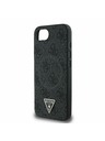 Guess Guess PU 4G Strass Trojuholníkové Metal Logo Zadný Kryt pre iPhone 16e Black