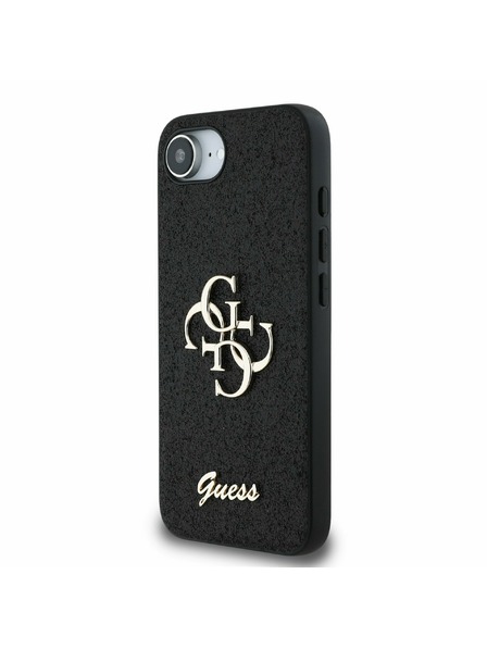 Guess Guess PU Fixed Glitter 4G Metal Logo Zadný Kryt pre iPhone 16e Black