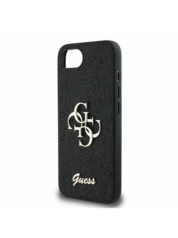 Guess Guess PU Fixed Glitter 4G Metal Logo Zadný Kryt pre iPhone 16e Black