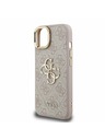 Guess Guess PU 4G Metal Logo Stojan Rám Fotoaparátu Zadný Kryt pre iPhone 13 Pink