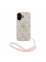 Guess Guess PU 4G Metal Logo Popruh Zadný Kryt pre iPhone 16 Pink