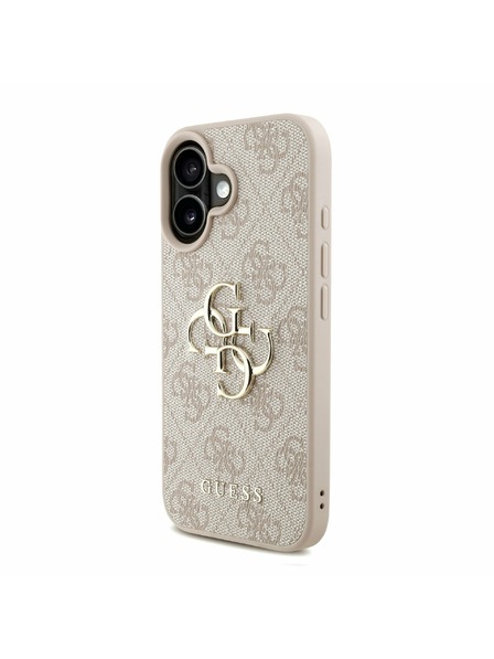Guess Guess PU 4G Metal Logo Popruh Zadný Kryt pre iPhone 16 Pink