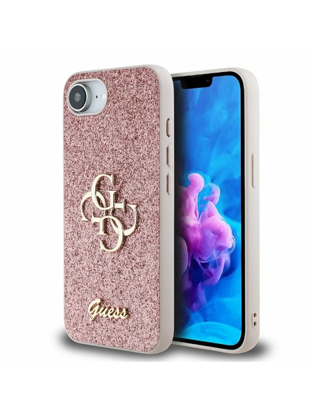 Guess Guess PU Fixed Glitter 4G Metal Logo Zadný Kryt pre iPhone 16e Pink