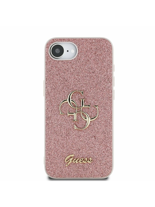 Guess Guess PU Fixed Glitter 4G Metal Logo Zadný Kryt pre iPhone 16e Pink