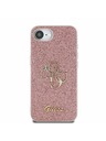 Guess Guess PU Fixed Glitter 4G Metal Logo Zadný Kryt pre iPhone 16e Pink