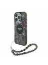 Guess Guess IML Flowers Pearl Strap MagSafe Zadný Kryt pre iPhone 16 Pro Max Black