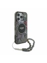 Guess Guess IML Flowers Pearl Strap MagSafe Zadný Kryt pre iPhone 16 Pro Max Black