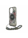 Guess Guess IML Flowers Pearl Strap MagSafe Zadný Kryt pre iPhone 16 Pro Max Black