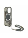 Guess Guess IML Flowers Pearl Strap MagSafe Zadný Kryt pre iPhone 16 Pro Max Black