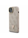 Guess Guess PU 4G Strass Trojuholníkové Logo Stand Fotoaparát Rám MagSafe Zadný Kryt pre iPhone 13 Pink