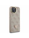 Guess Guess PU 4G Strass Trojuholníkové Logo Stand Fotoaparát Rám MagSafe Zadný Kryt pre iPhone 13 Pink