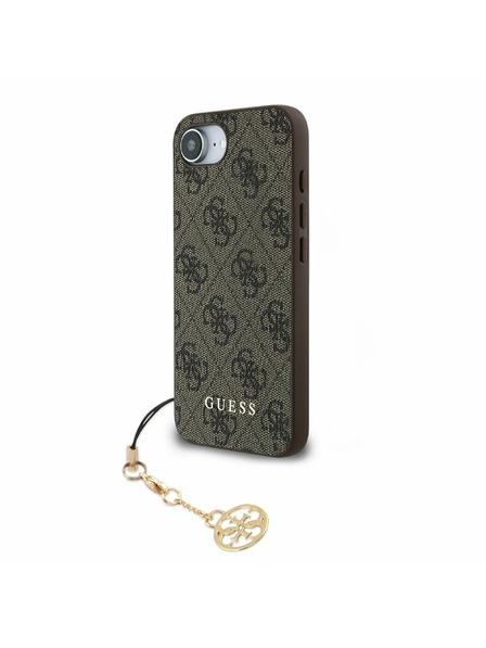 Guess Guess 4G Prívesok Zadný Kryt pre iPhone 16e Tón v tóne Brown