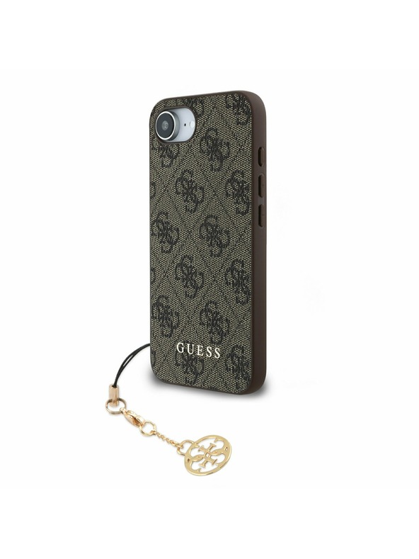 Guess Guess 4G Prívesok Zadný Kryt pre iPhone 16e Tón v tóne Brown