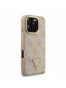 Guess Guess PU 4G Strass Trojuholníkové Logo Stand Fotoaparát Rám MagSafe Zadný Kryt pre iPhone 16 Pro Pink