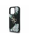 Guess Guess PU Grained Ruže 4G Kovové Logo Zadný Kryt pre iPhone 16 Pro Black