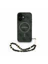 Guess Guess PU Koža 4G Farebný Prsteň Strap MagSafe Zadný Kryt pre iPhone 16 Black