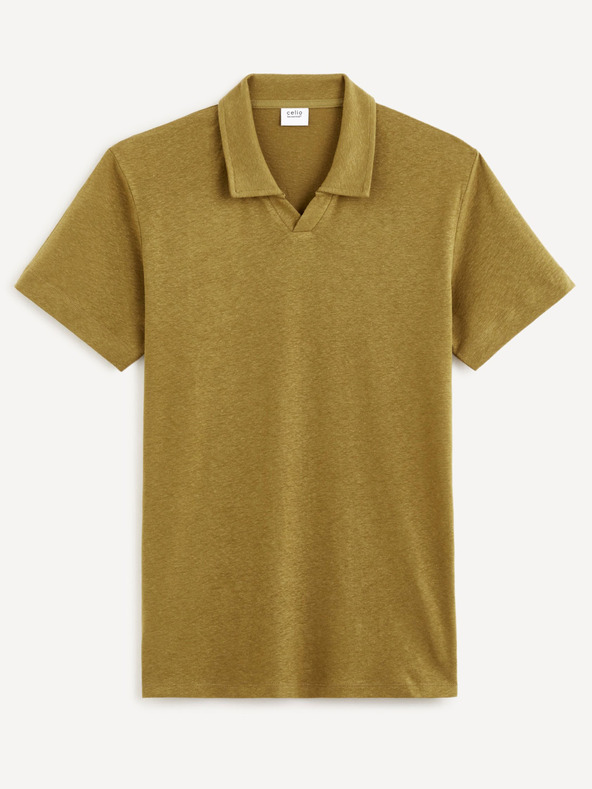 Celio Khaki pánska základná polokošeľa Celio Deolive