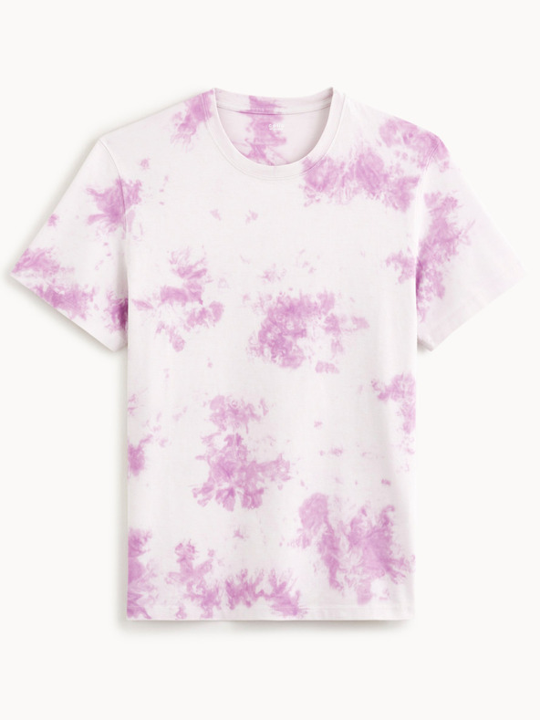 Celio Svetlofialové pánske batikované tričko Celio Dengame