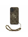 Guess Guess PU 4G Metal Logo Strap Zadný Kryt pre iPhone 16 Brown