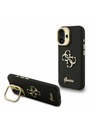Guess Guess PU Grained 4G Logo Stand Camera Frame Zadný Kryt pre iPhone 16 Black