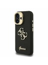 Guess Guess PU Grained 4G Logo Stand Camera Frame Zadný Kryt pre iPhone 16 Black