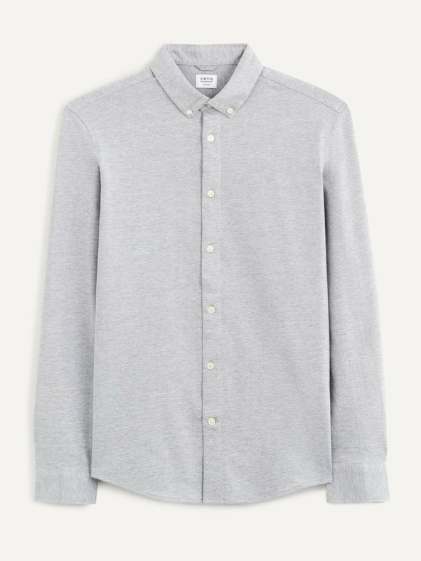 Celio Svetlošedá pánska košeľa Celio Bapik