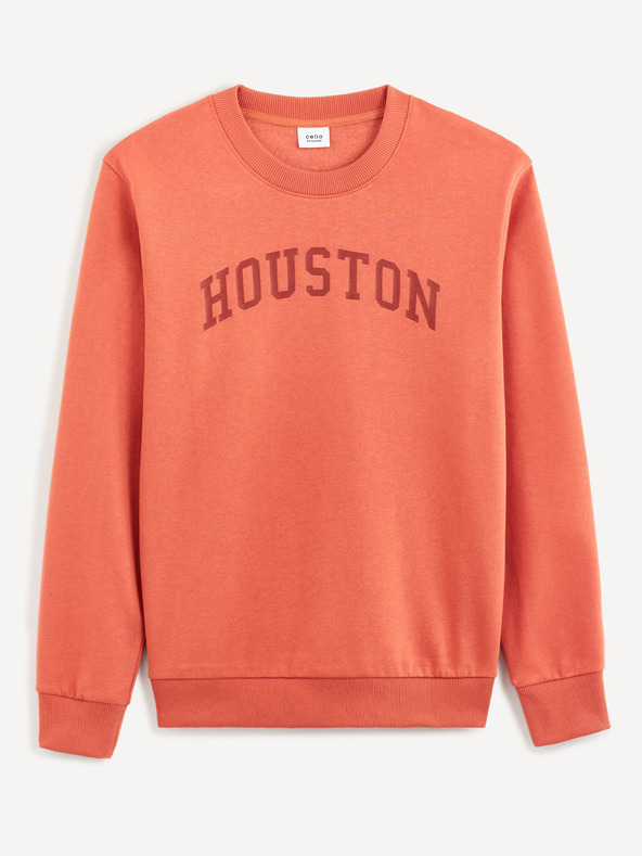 Celio Oranžová pánska mikina s nápisom Celio Beprice