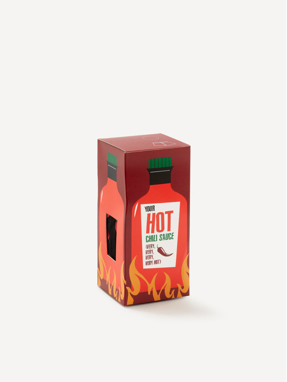 Celio Čierne pánske vzorované šortky v darčekovom balení Celio Hot chilli sauce