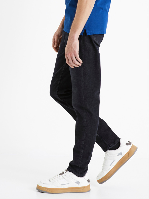Celio Čierne pánske slim fit džínsy Celio C25 Dosoft25