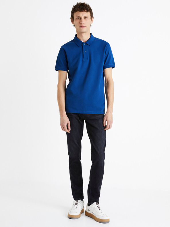 Celio Čierne pánske slim fit džínsy Celio C25 Dosoft25