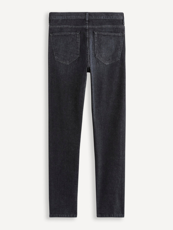 Celio Čierne pánske slim fit džínsy Celio C25 Dosoft25