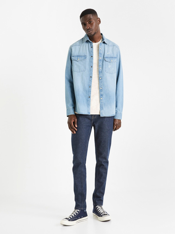 Celio Biely pánsky sveter Celio Decanoe