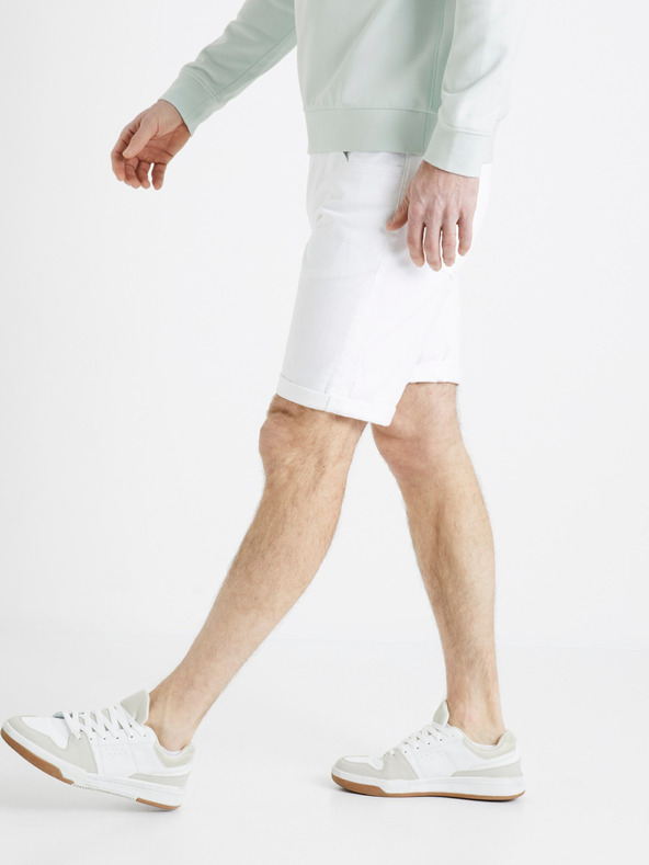 Celio Biele pánske džínsové šortky Celio Dofirstbm