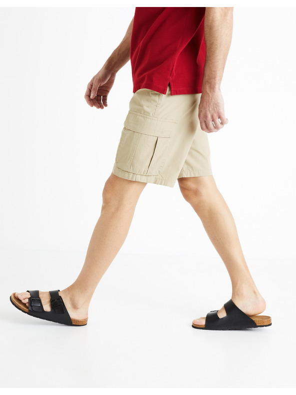 Celio Béžové pánske šortky Celio Fostopbm