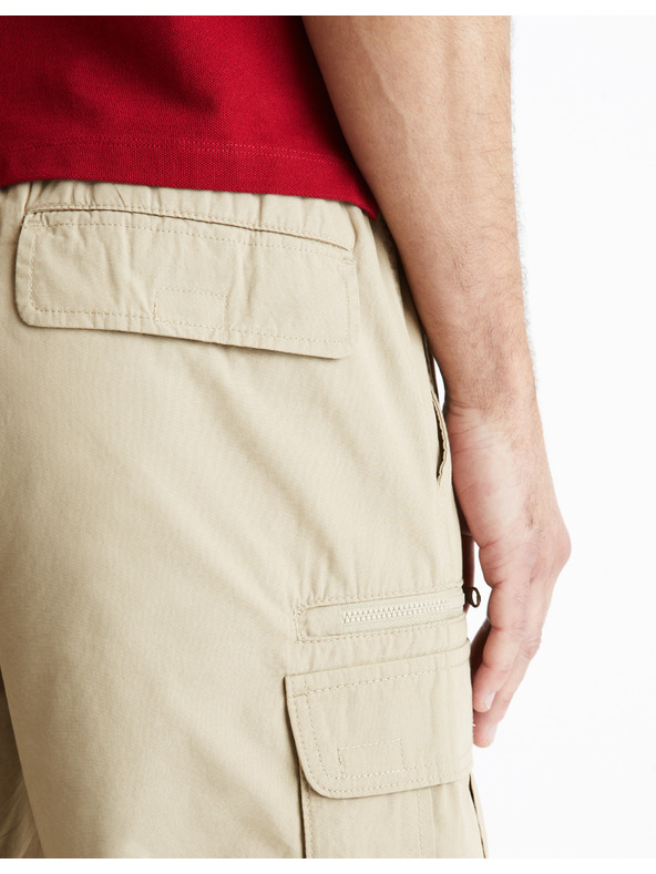 Celio Béžové pánske šortky Celio Fostopbm