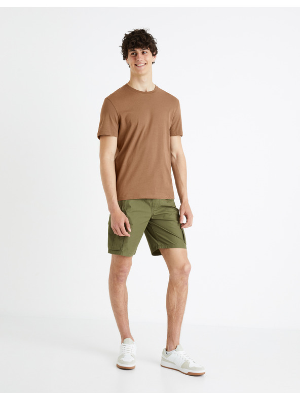Celio Khaki pánske šortky Celio Fostopbm