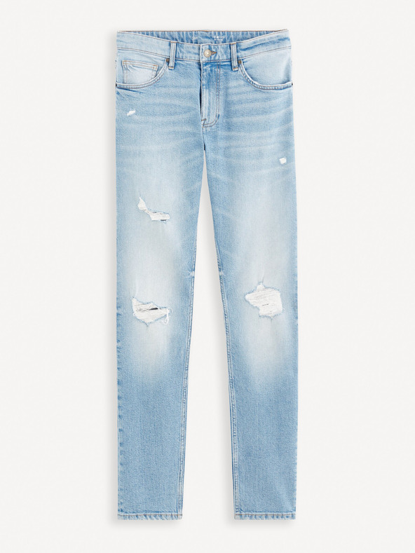 Celio Svetlomodré pánske slim fit džínsy Celio Fostroy