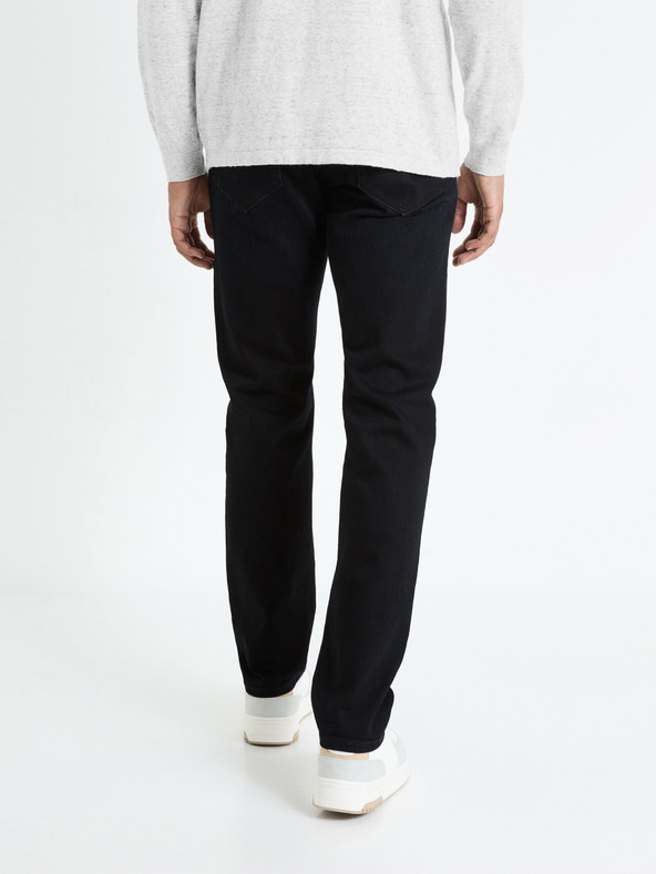 Celio Čierne pánske džínsy rovného strihu Celio Fobody15