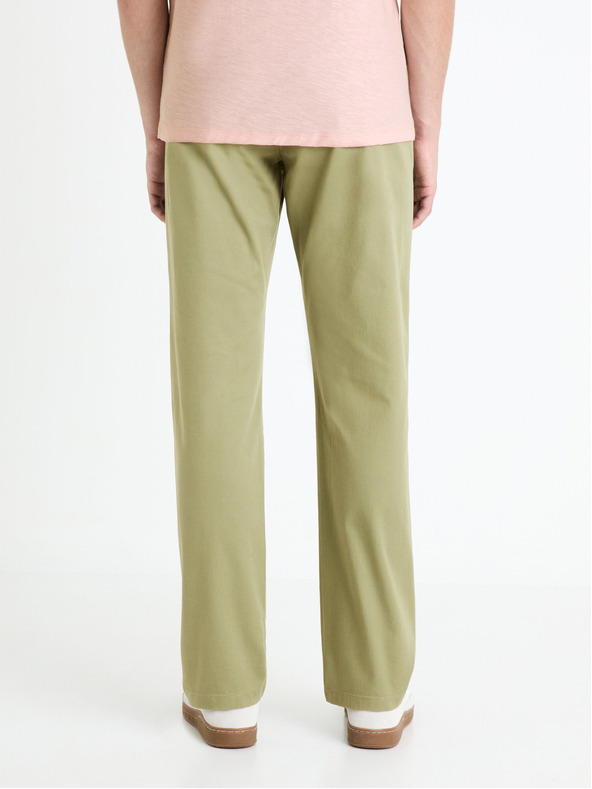 Celio Svetlozelené pánske chino nohavice Celio Tohenri