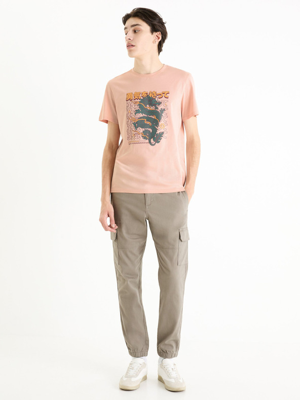 Celio Šedé pánske cargo nohavice Celio Dolyte