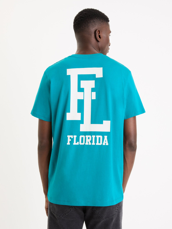 Celio Modré pánske tričko Celio Gexflov