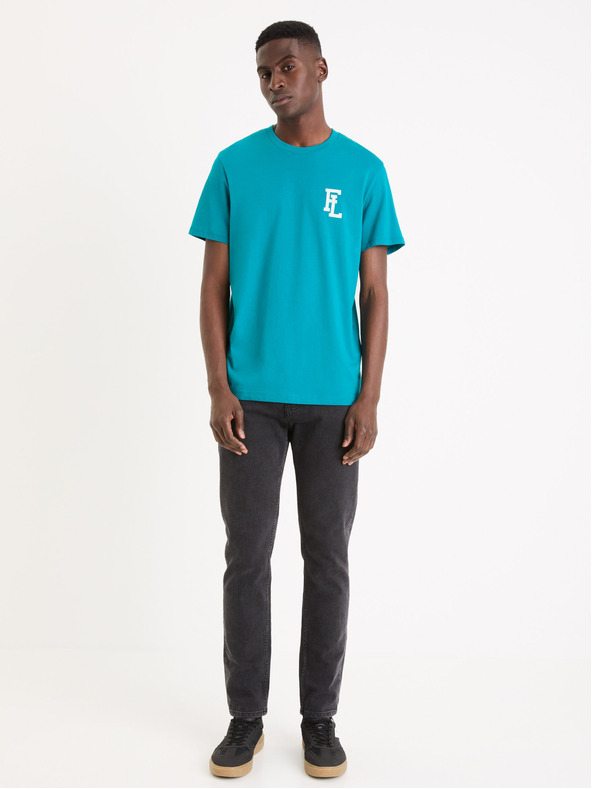 Celio Modré pánske tričko Celio Gexflov