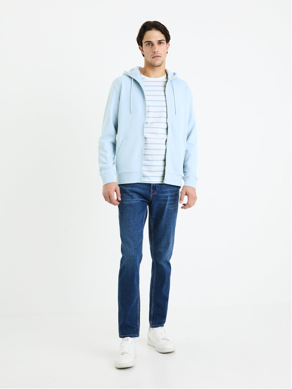 Celio Biele pánske základné tričko Celio Gebaser