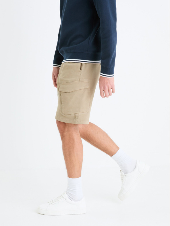 Celio Béžové pánske cargo šortky Celio Gojogbm