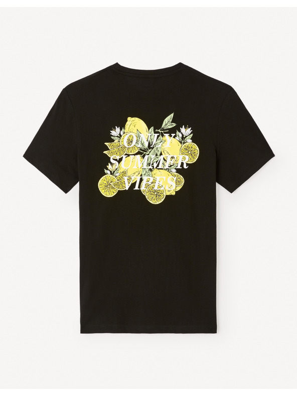 Celio Čierne pánske tričko Celio Jelime