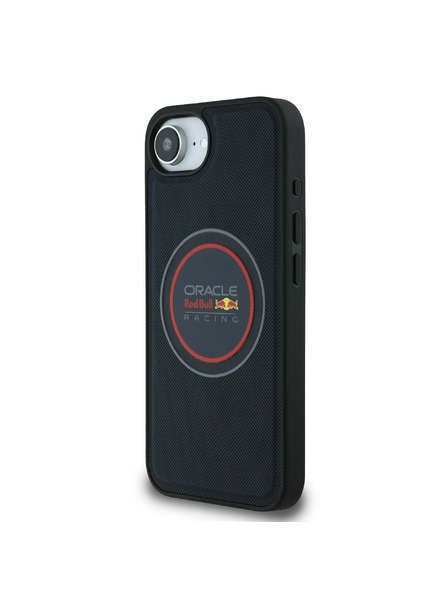 Oracle Red Bull Racing Red Bull PU Koža Červený Prsteň MagSafe Zadný Kryt pre iPhone 16e Navy