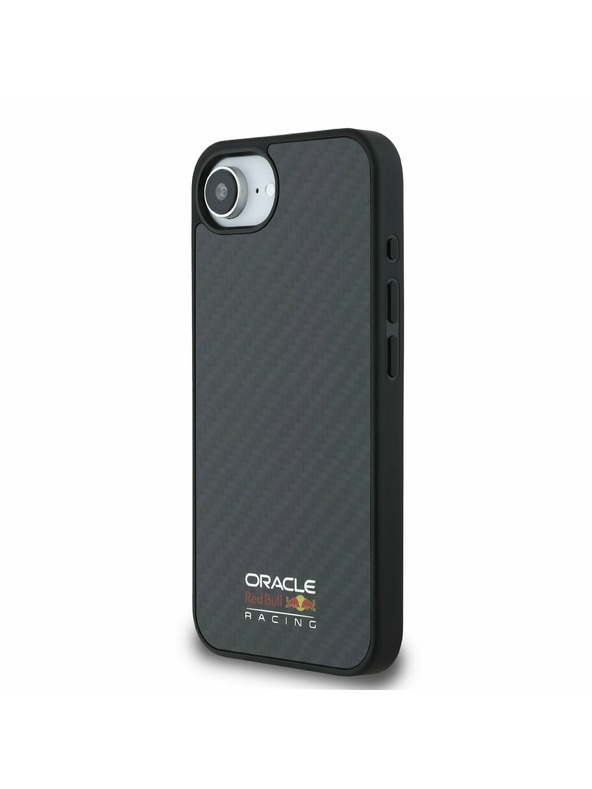 Oracle Red Bull Racing Red Bull Karbónový Lesklý Logo MagSafe Zadný Kryt pre iPhone 16e Black
