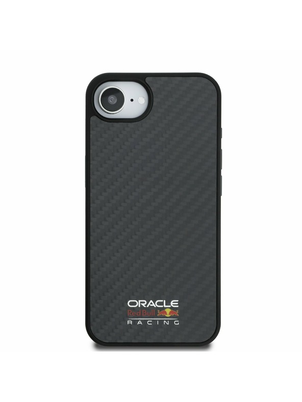 Oracle Red Bull Racing Red Bull Karbónový Lesklý Logo MagSafe Zadný Kryt pre iPhone 16e Black