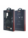 Oracle Red Bull Racing Red Bull Kožený Sieťovaný Razený Logo MagSafe Zadný Kryt pre Samsung Galaxy S25 Ultra Navy